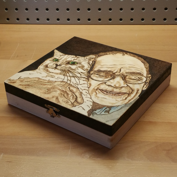 Man with Cat Memorial Box