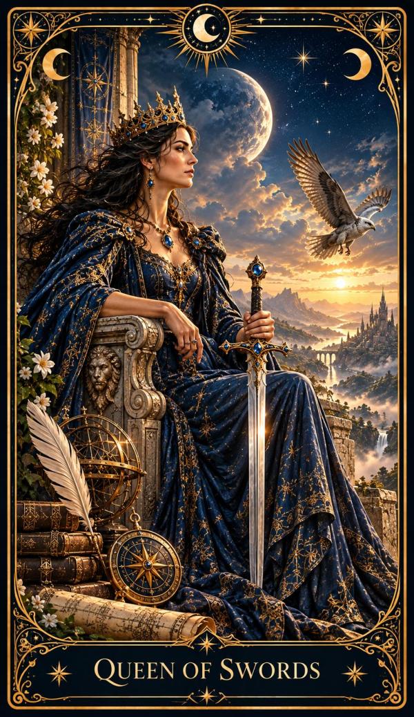 Queen of Swords Tarot Card